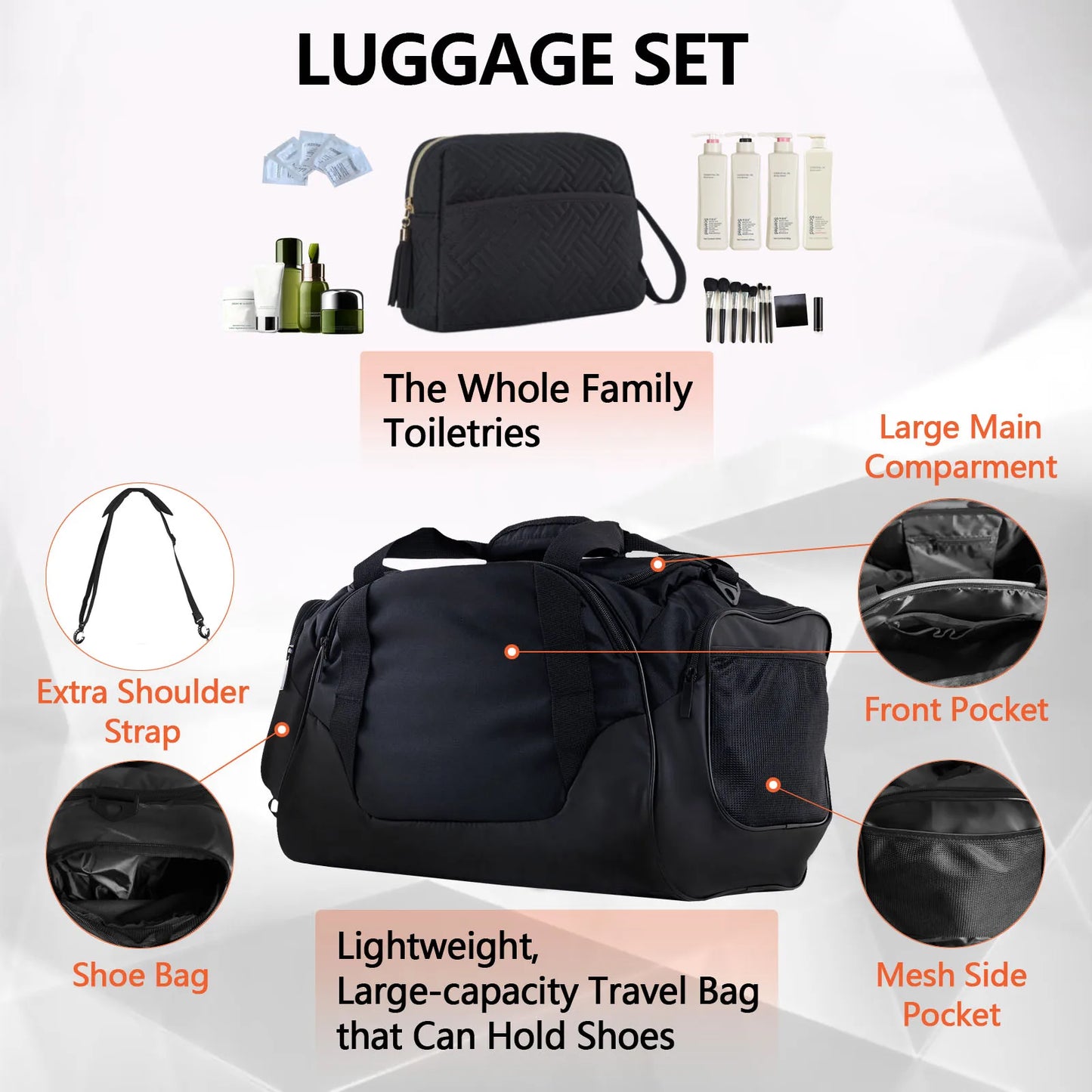20 Inch White Expandable Carry-On Suitcase with USB-A Port TSA Lock Protective Corner for Travel Business Luggage Sets