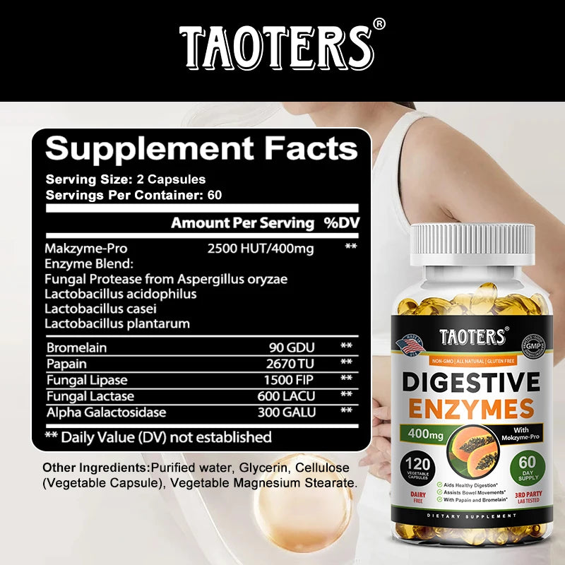 Digestive enzyme supplements for adults Digestive enzyme capsules Beneficial bacteria Immune system support and healthy digestio