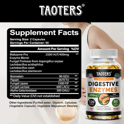 Digestive enzyme supplements for adults Digestive enzyme capsules Beneficial bacteria Immune system support and healthy digestio