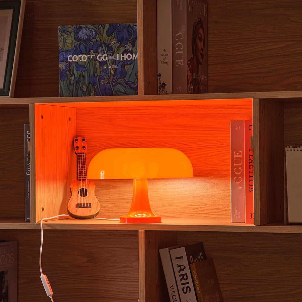 Mushroom table lamp minimalist modern bedroom bedside lamp Danish designer orange decorative table lamp