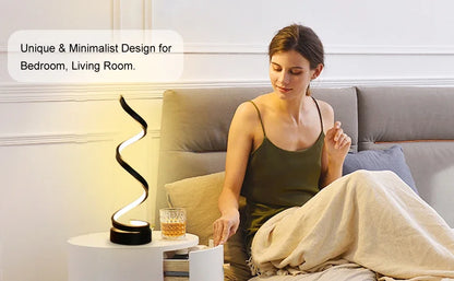Table Lamp for Bedroom - Bedside Lamps for Nightstand, Modern Spiral Dimmable LED Table Lamp for Living Room Bedroom Office