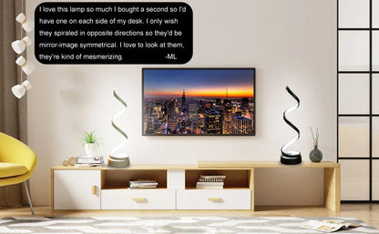 Table Lamp for Bedroom - Bedside Lamps for Nightstand, Modern Spiral Dimmable LED Table Lamp for Living Room Bedroom Office