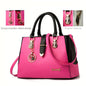 Women's Letter Detail Shoulder Bag, Elegant Double Handle Purse, Simple Large Handbag For Work